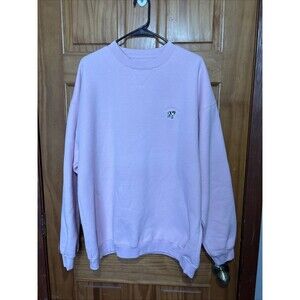 Vintage y2k Big Dogs Embroidered Heavyweight Logo Crewneck, Size L, Pink